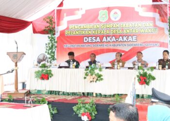 Kapolres Sidrap Hadiri Acara Pelantikan dan Pengambilan Sumpah Jabatan Kades Antar Waktu Aka-Akae