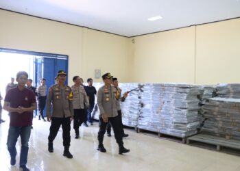 Pastikan Keamanan, Kapolres Sidrap Cek Gudang Logistik KPU