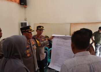 Kapolres Sidrap Hadiri Simulasi Pemungutan dan Penghitungan Suara di KPU Sidrap