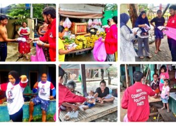 Tim Sahabat James ‘Hamburkan’ 1.000 Baju Kaos PSI di Wilayah Tamalanrea dan Biringkanaya