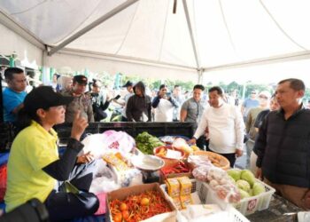 Pj Gubernur Sulsel dan Akbar Ali Jalan Sehat Sambil Cek Harga Bahan Pokok di Pasar Parepare