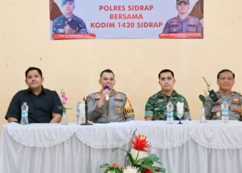 Kapolres Sidrap Bersama Dandim Pimpin Jumat Curhat di Ballroom Hotel Grand Zidny