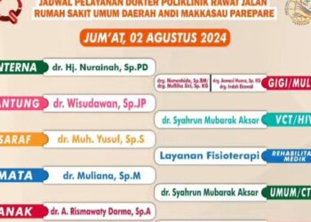Ini Jadwal Pelayanan Kesehatan Terbaru RSUD Andi Makkasau Parepare