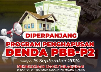 Masa Penghapusan Denda PBB-P2 di Sidrap Diperpanjang hingga 15 September 2024