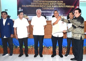 Ketua DPRD Pinrang Terima Keputusan KPU Penetapan Bupati dan Wabup Terpilih