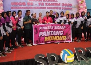 Tim Volly Bhayangkari Sidrap Tampil di Gelaran HKGB 73