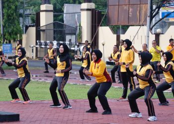 Polres Pinrang Gelar Senam Bersama, Ini Tujuannya