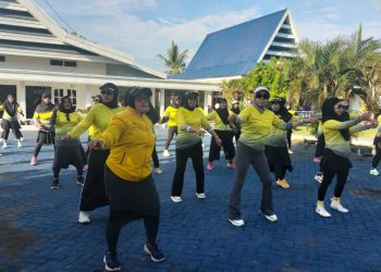Penuh Semangat, SS Bucin Rappang Senam Bareng di Rujab Wabup