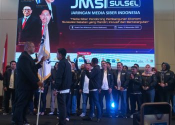 Plt. Kadis Kominfo Sidrap Hadiri Pelantikan Ketua JMSI Sulsel