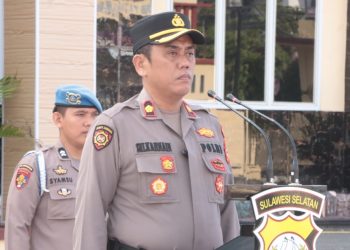 Wakapolres Sidrap Pimpin Upacara Penerimaan Siswa Latja SPN Polda Sulsel