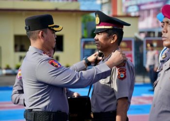 Kapolres Sidrap Pimpin Korps Raport Kenaikan Pangkat 44 Personelnya