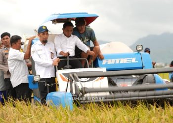 Bupati dan Kepala BBPP Batangkaluku Panen Perdana MT I di Desa Sereang