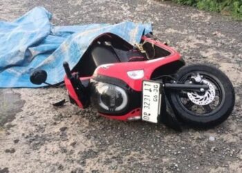 Lokasi kejadian sambaran petir di Lompoe Parepare